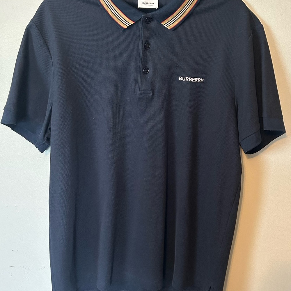 Burberry Blue Polo Shirt Classic Style